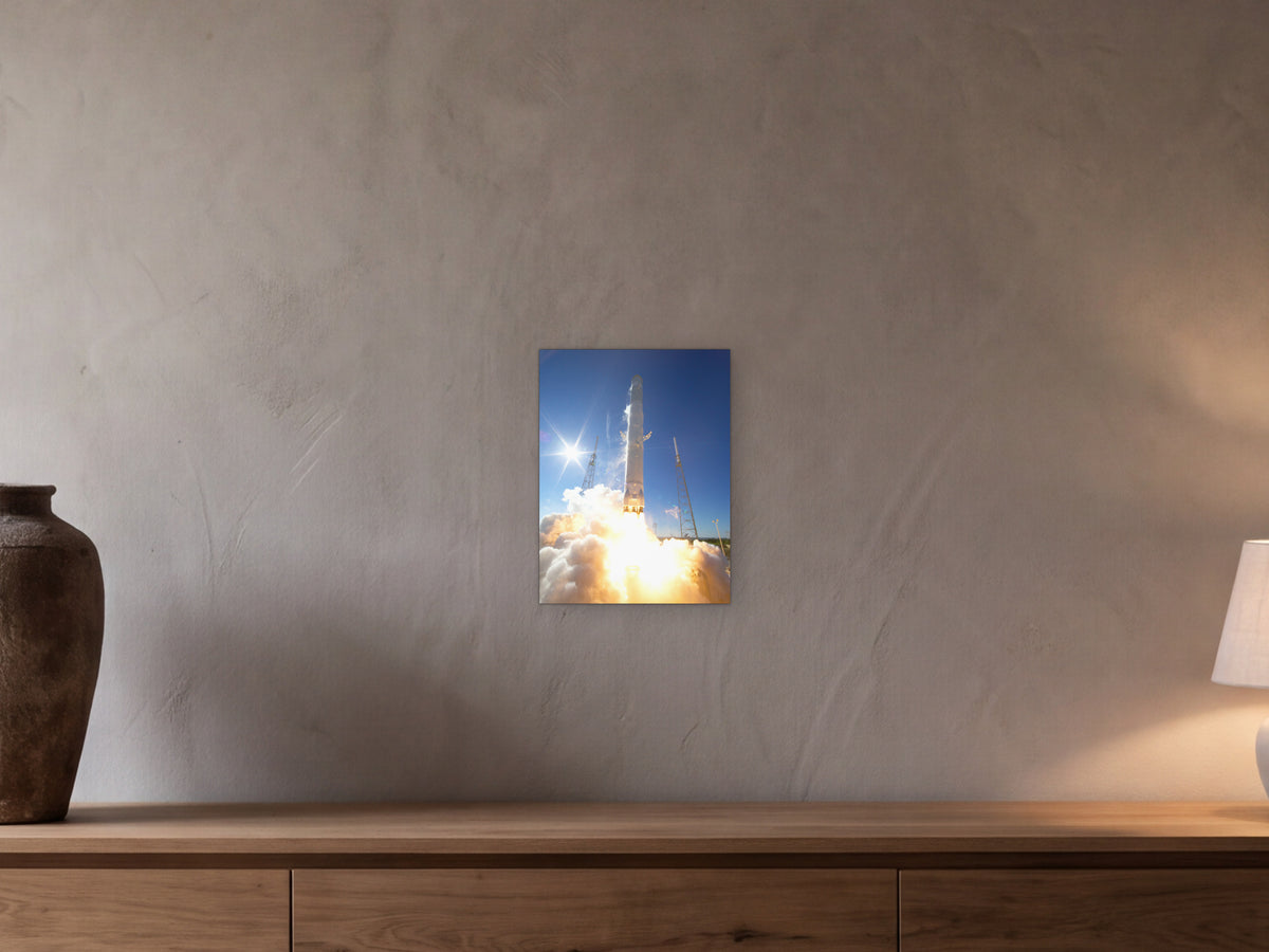 First Flight shown in a beamed room with a greige plaster wall above a long oak sideboard - scale render at 30 × 40 cm