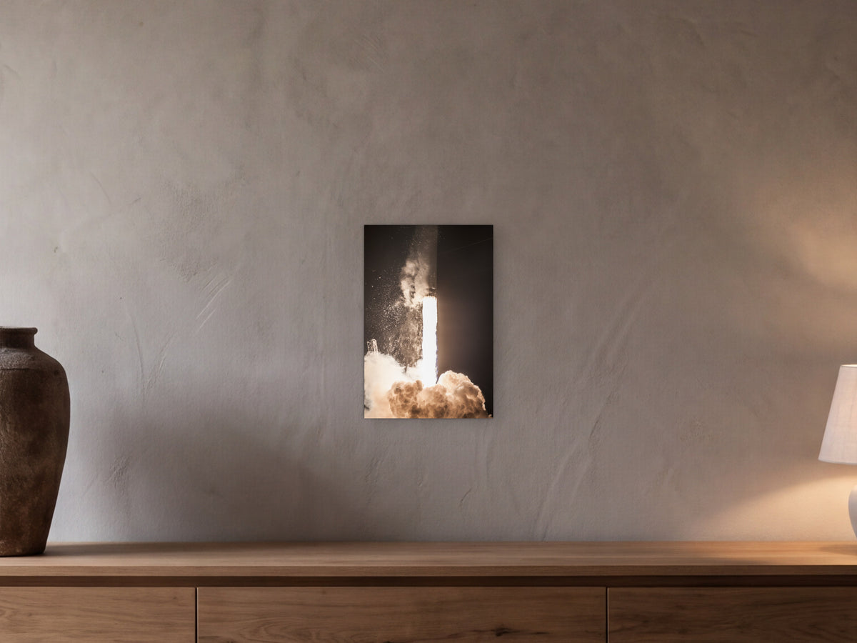 Ignition shown in a beamed room with a greige plaster wall above a long oak sideboard - scale render at 30 × 45 cm