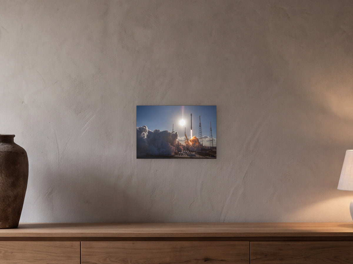 Against the Sun shown in a beamed room with a greige plaster wall above a long oak sideboard - scale render at 45 × 30 cm