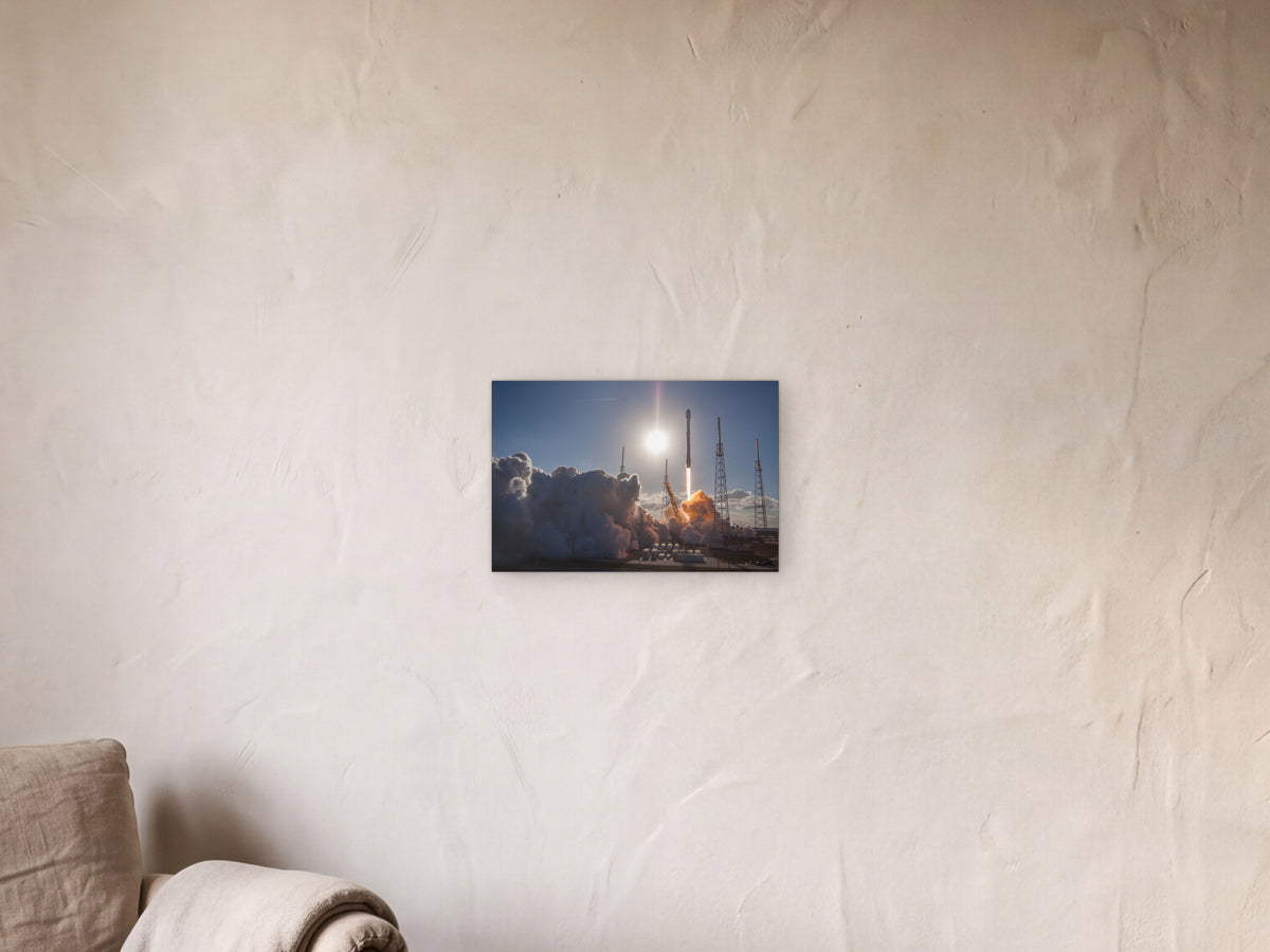 Against the Sun shown in a limewash reading corner beside an armchair and a floor lamp - scale render at 45 × 30 cm