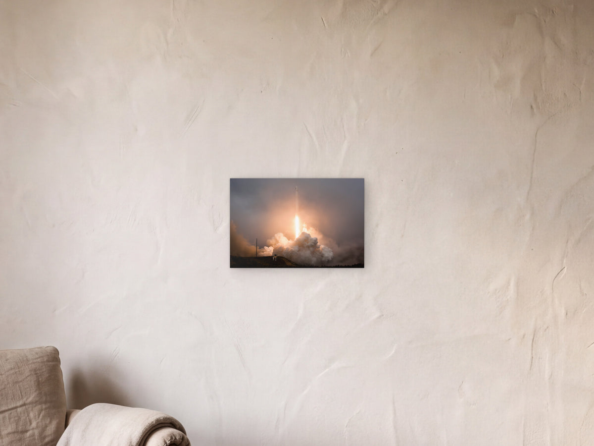 Overcast, Vandenberg shown in a limewash reading corner beside an armchair and a floor lamp - scale render at 45 × 30 cm