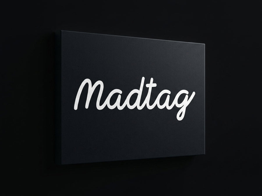 A Madtag print on stretched canvas with a solid black wrapped edge.